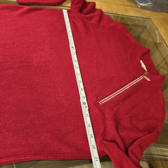 Hampshire Studio Luxelon Zip Neck Adorned Sweater - Picture 7 of 7